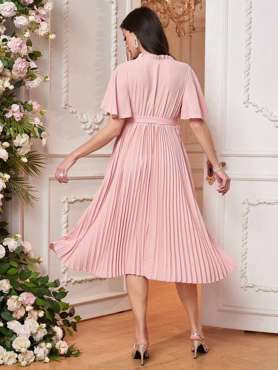 Renta Vestido Maternidad Clásico Elegante  Rosa  Modelo 35 - Image 5