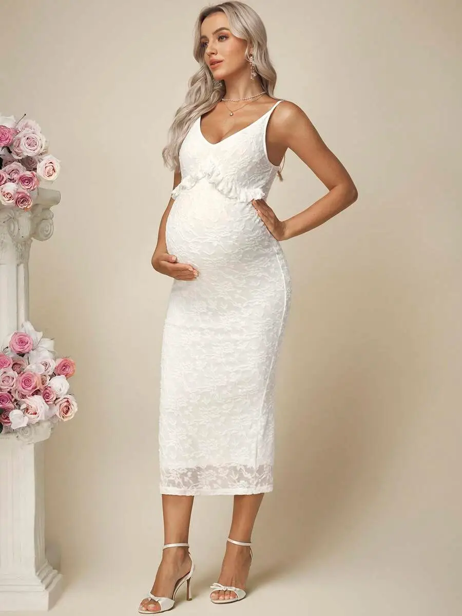 Renta de Vestido de Maternidad Blanco Modelo 15