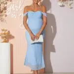 Renta de Vestido de Maternidad Azul Modelo 30