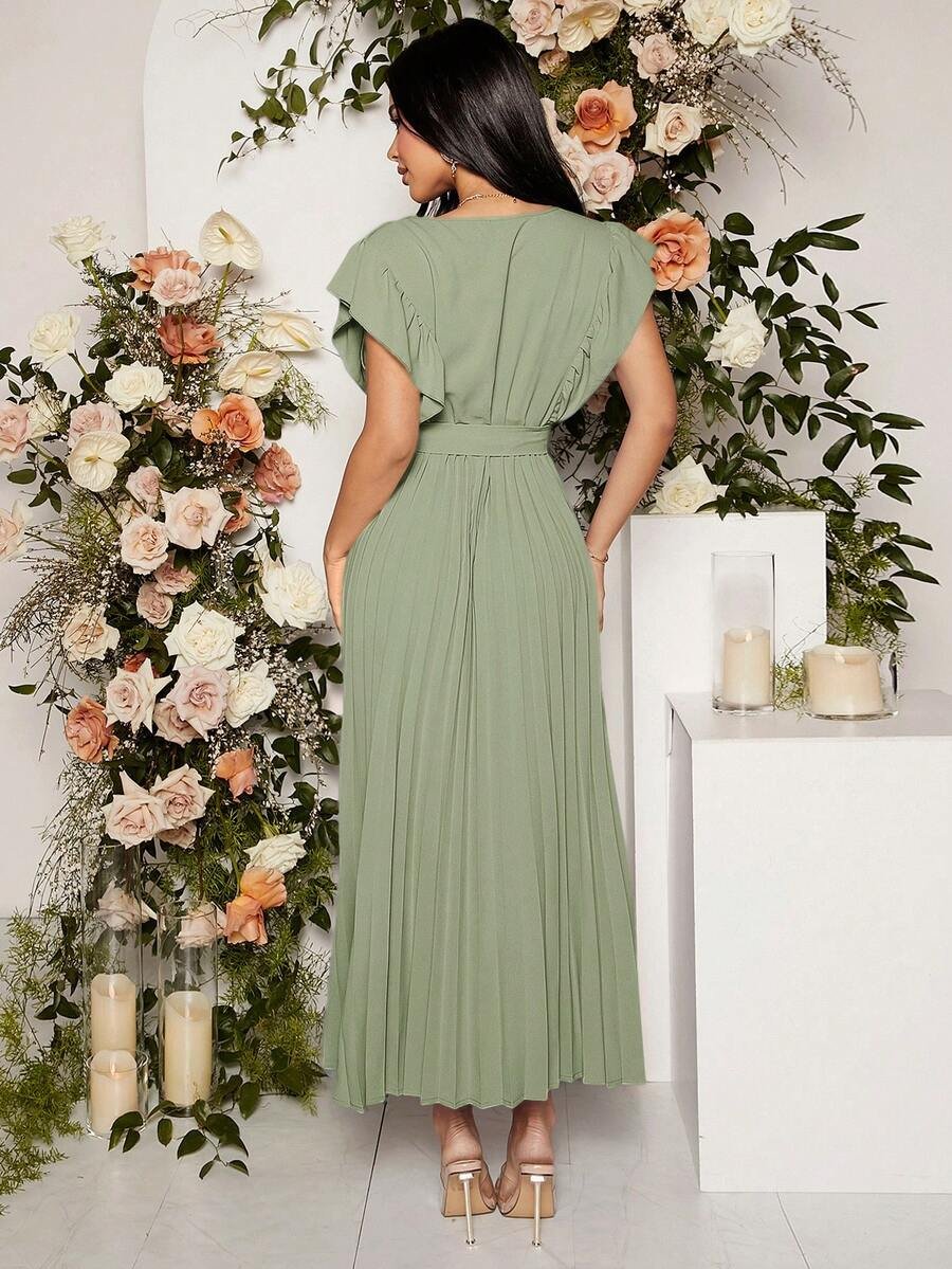 Renta de Vestido de Maternidad Verde Baby Shower Modelo 34 - Image 8