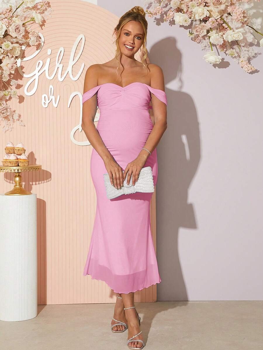 Renta de Vestido de Maternidad Rosa Modelo 30