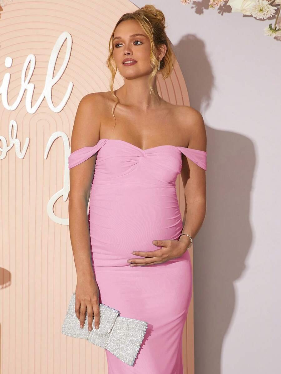 Renta de Vestido de Maternidad Rosa Modelo 30 - Image 2