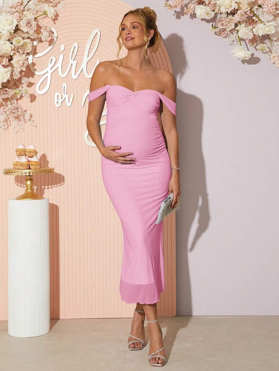 Renta de Vestido de Maternidad Rosa Modelo 30 - Image 7