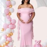 Renta Vestido Maternidad Clásico Elegante Rosa Modelo 25