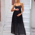 Renta Vestido Maternidad Fiesta Elegante Negro Modelo 39