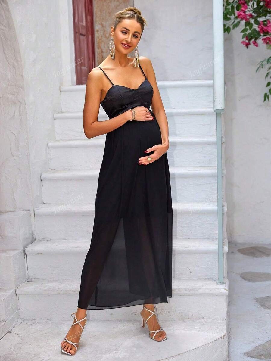 Renta Vestido Maternidad Fiesta Elegante Negro Modelo 39 - Image 3