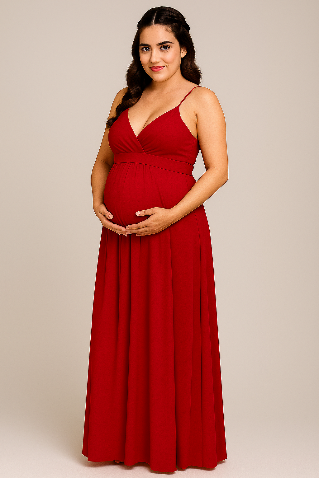 Renta de Vestido de Maternidad Rojo Modelo 14